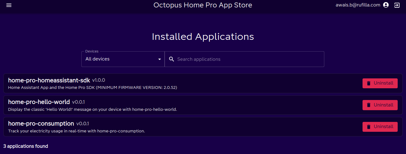 Installed Applications